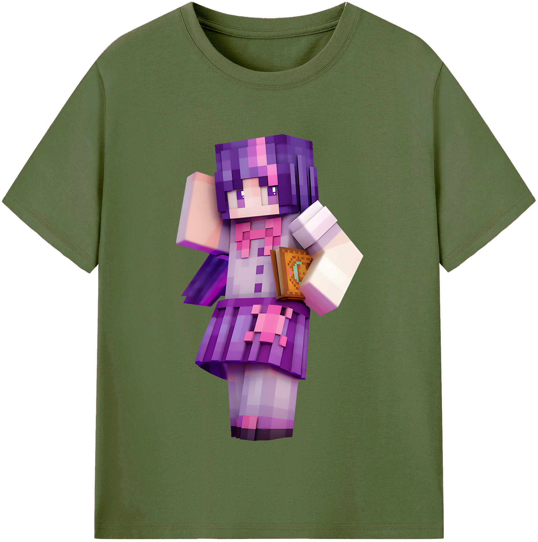 （画像用） マインクラフト ブロックの世界 Minecraft MC Block world 綿100％半袖Tシャツ（フロントプリント）